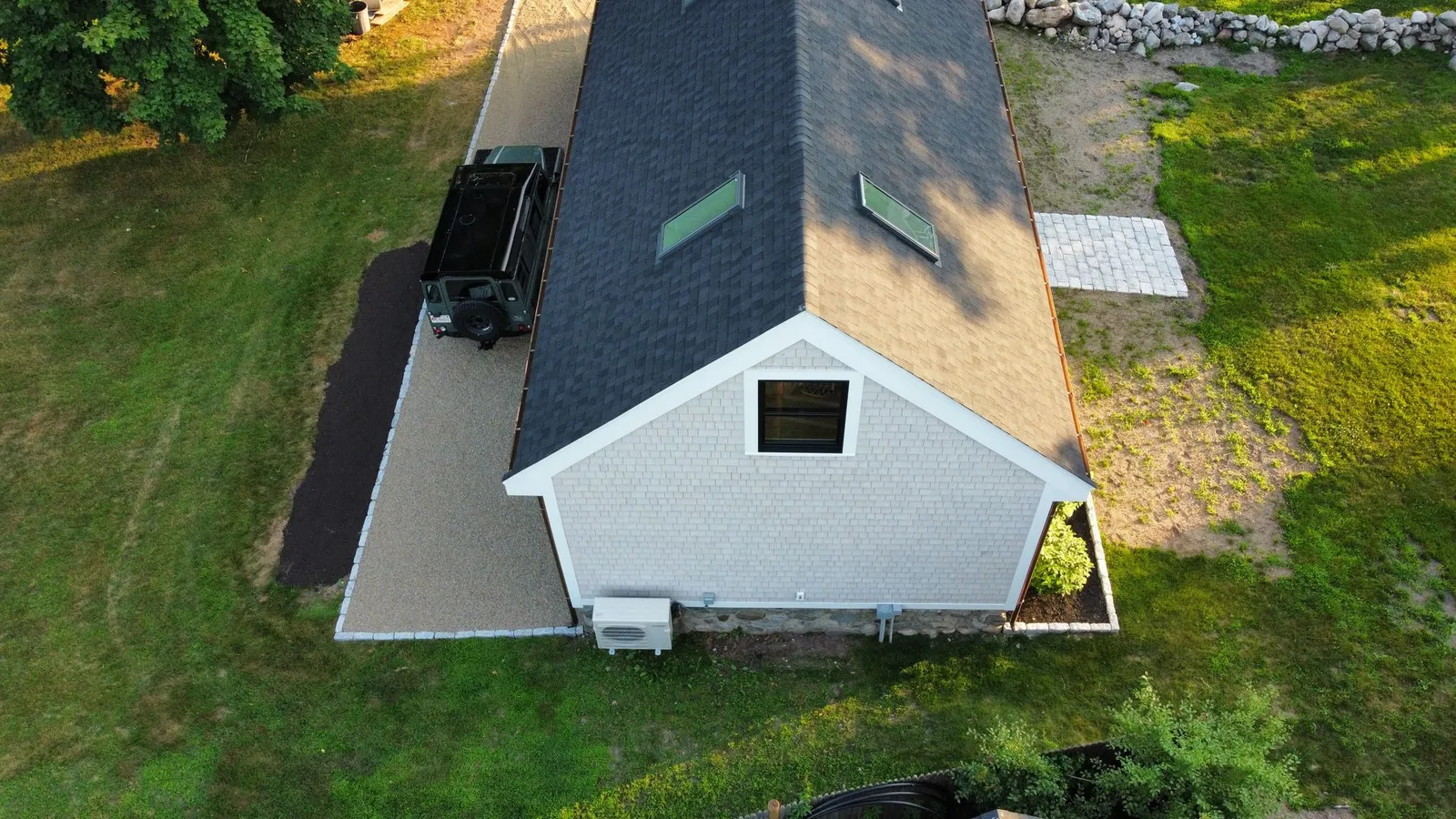 Aerial view of completed exterior project