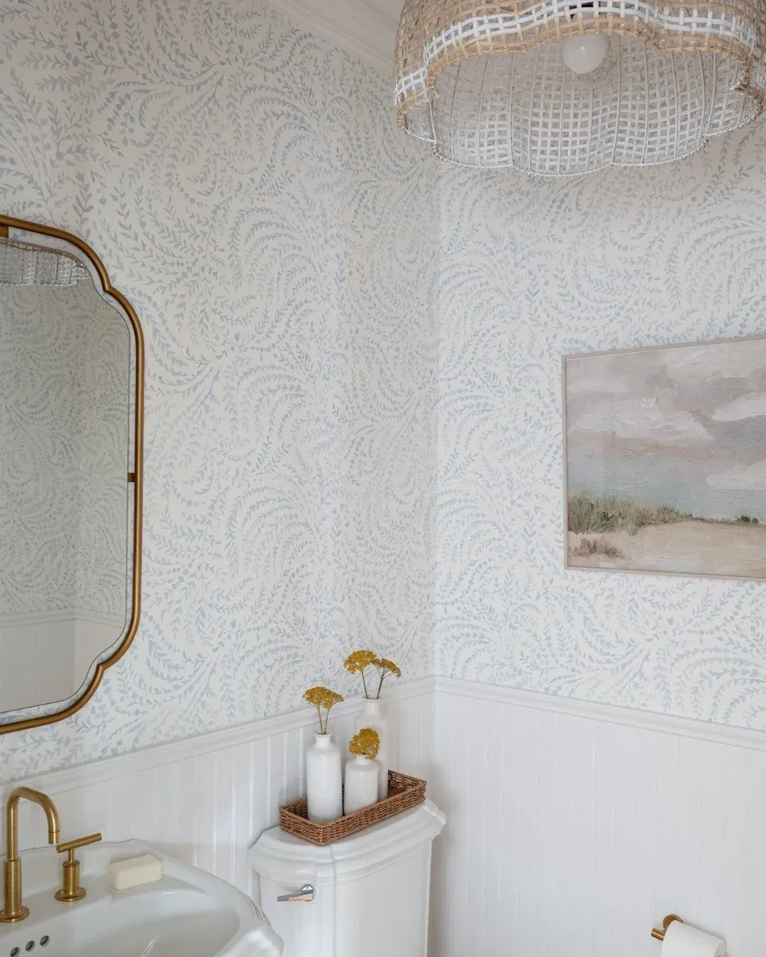 We&rsquo;ve never met a bathroom that didn&rsquo;t deserve beautiful wallpaper. 

Take a peek into the powder room at our #MuskettLn project. Soft blues, brass details, and beadboard brought just the right amount of charm to this petite space. 
 
Pho