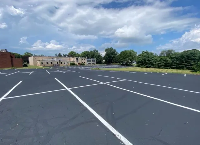 Sealcoating at Our Lady of Grace Church in Stratford, Connecticut.