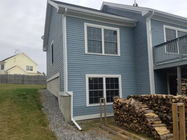 Rear elevation with seamless gutters