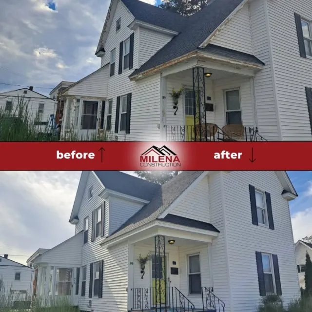 Before and after: full exterior repaint on a New England multifamily home