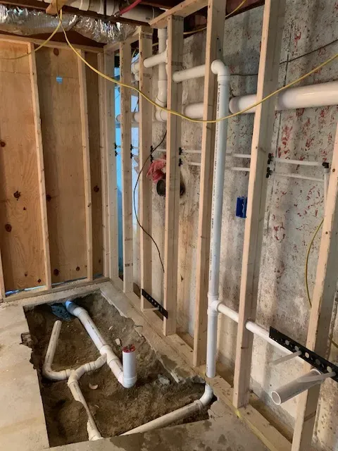 New construction plumbing installation by South Shore Plumbing and Heating LLC in South Shore, MA