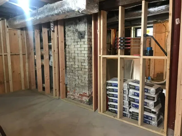 Basement remodel work area