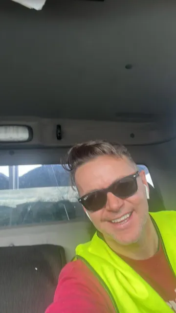 Greenway driver in truck cab