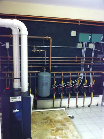 Boiler with zone manifold and expansion tank