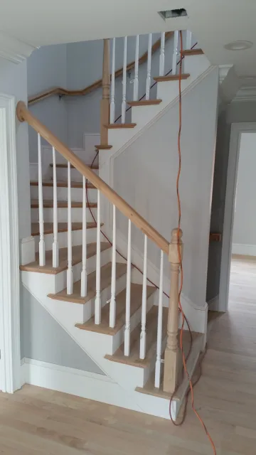 Rebuilt staircase and railing