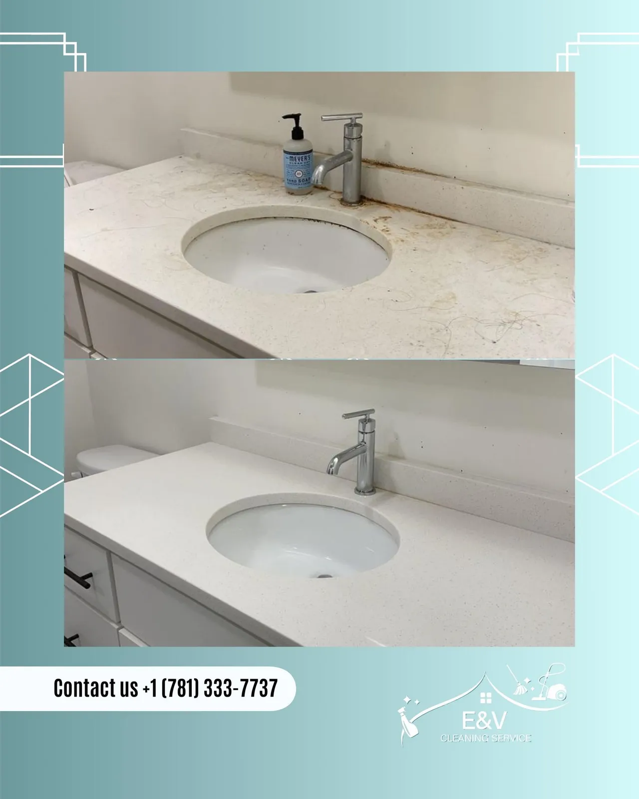 Before and after — bathroom vanity