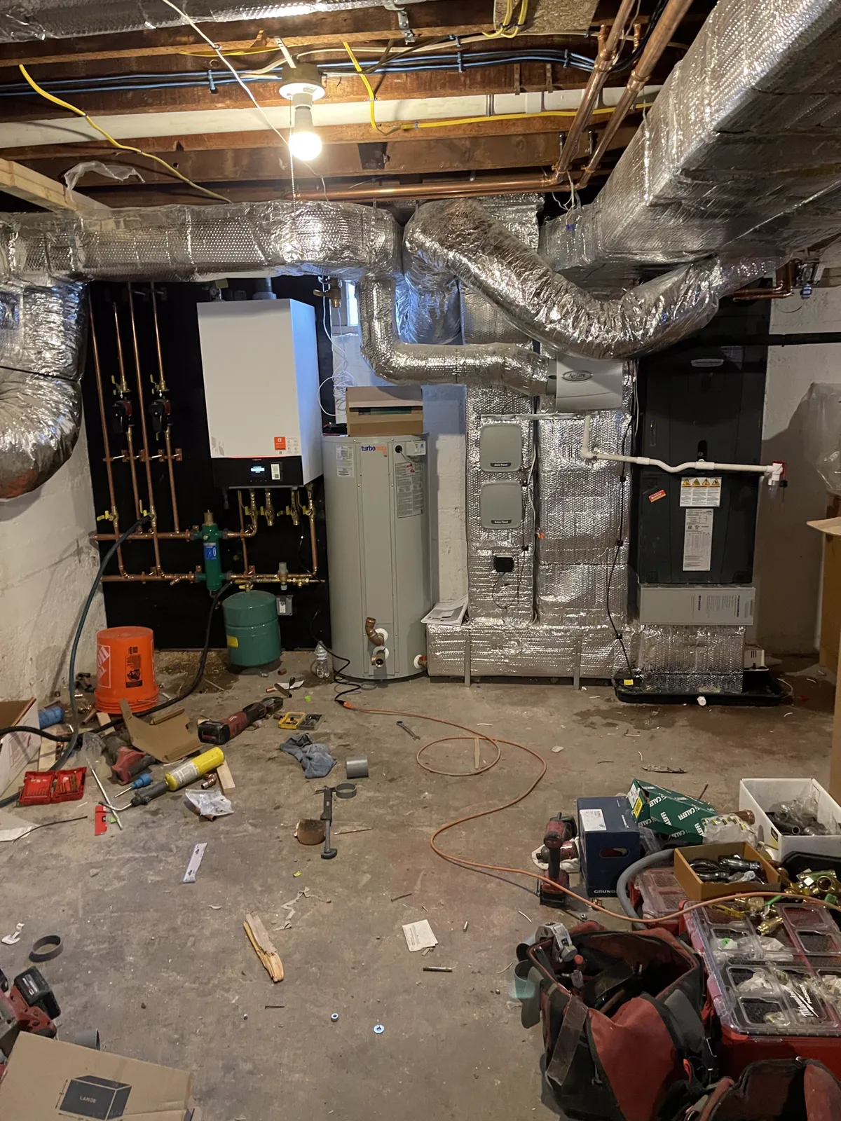 Whole-home hydro-air AC with American Standard unit and new ductwork