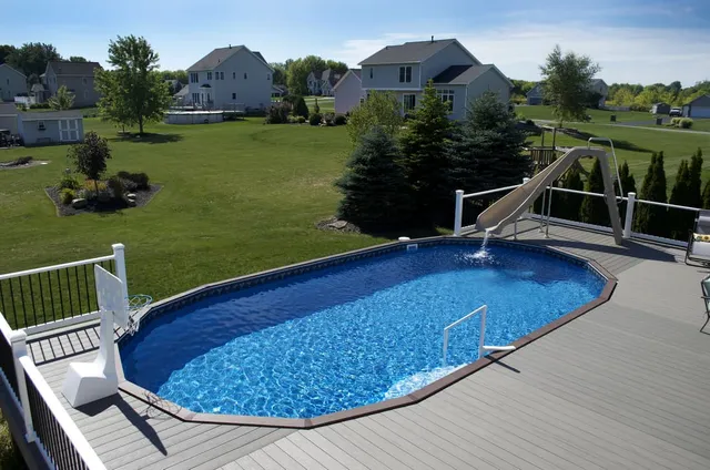 ultimate oval pool with sandbar tile
