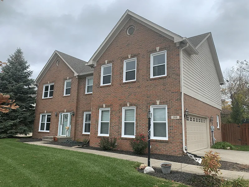 Double hung windows.