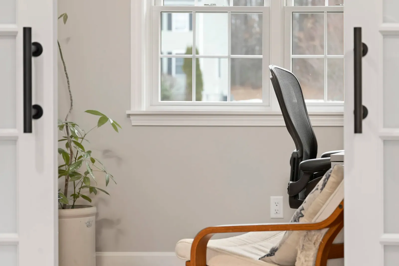 Township primary suite — flexible work space within the converted attic