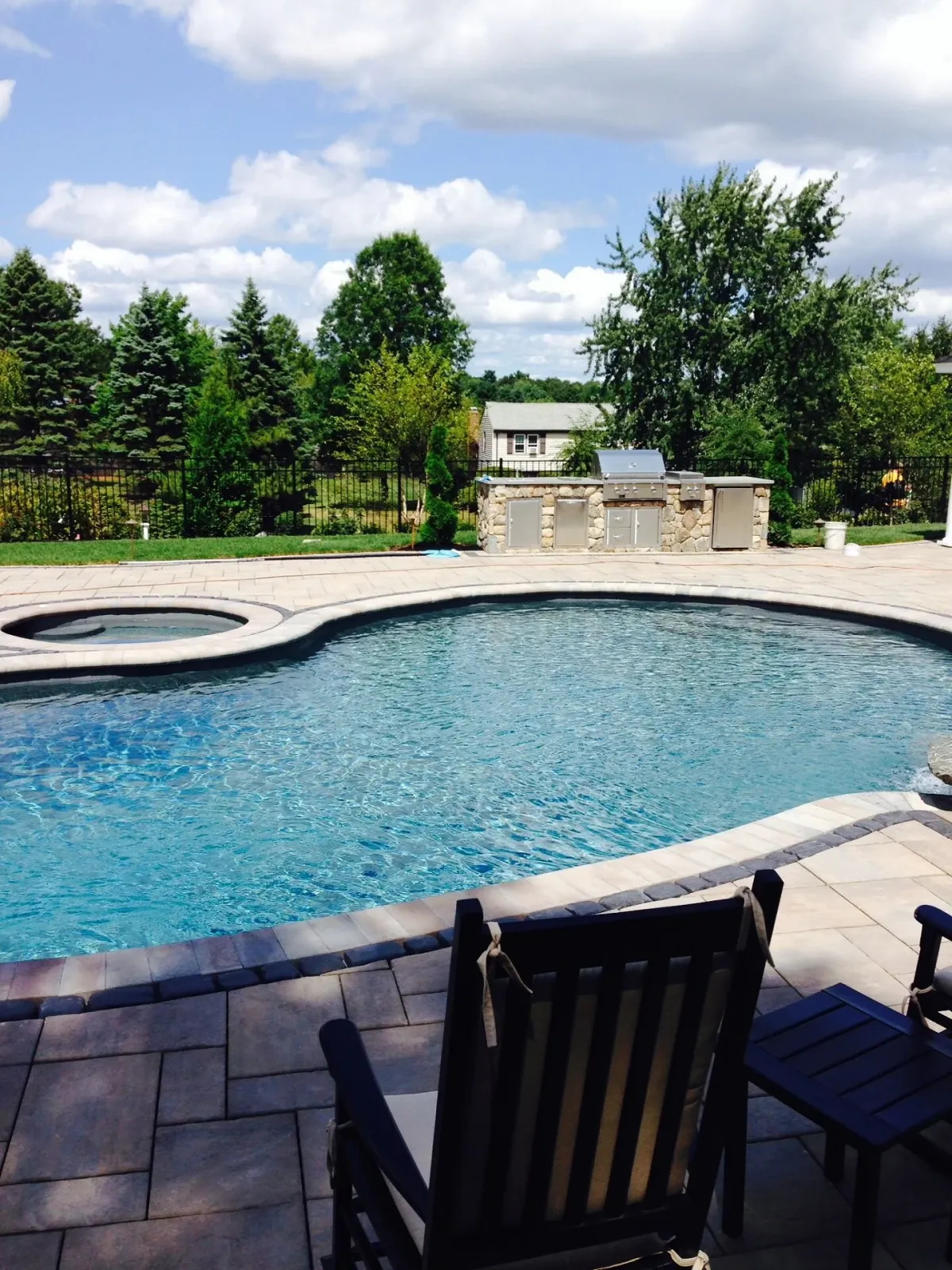 Beautiful pool patio and outdoor kitchen Shrewsbury MA