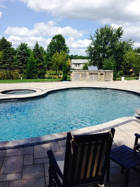 Beautiful pool patio and outdoor kitchen Shrewsbury MA