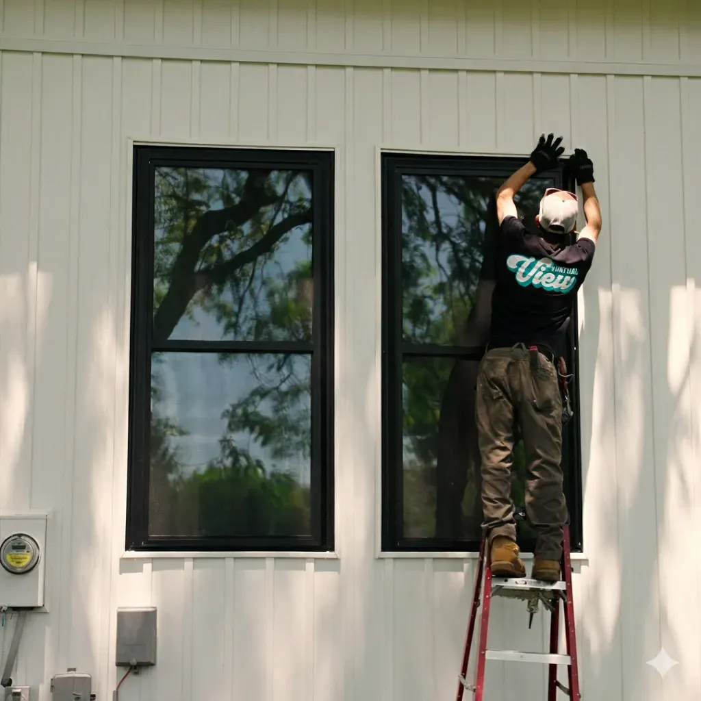 Pre work of triple pane black window installation services