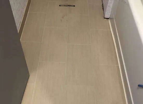 After Tough Grout doing bathroom floor grout restoration