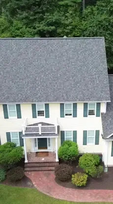 Completed Owens Corning Duration Williamsburg Gray roof replacement on a Sterling MA home