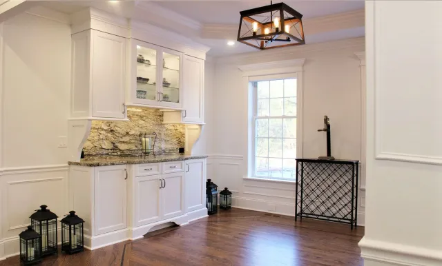 Custom-built kitchen cabinetry installed by Cross River Cabinetry