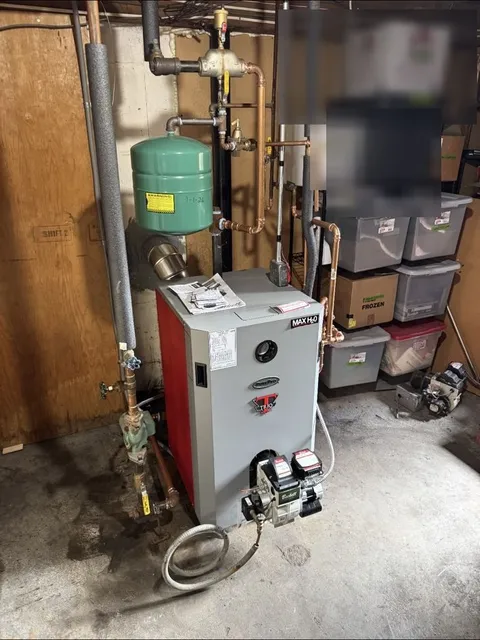 Mechanical room after the old boiler was removed