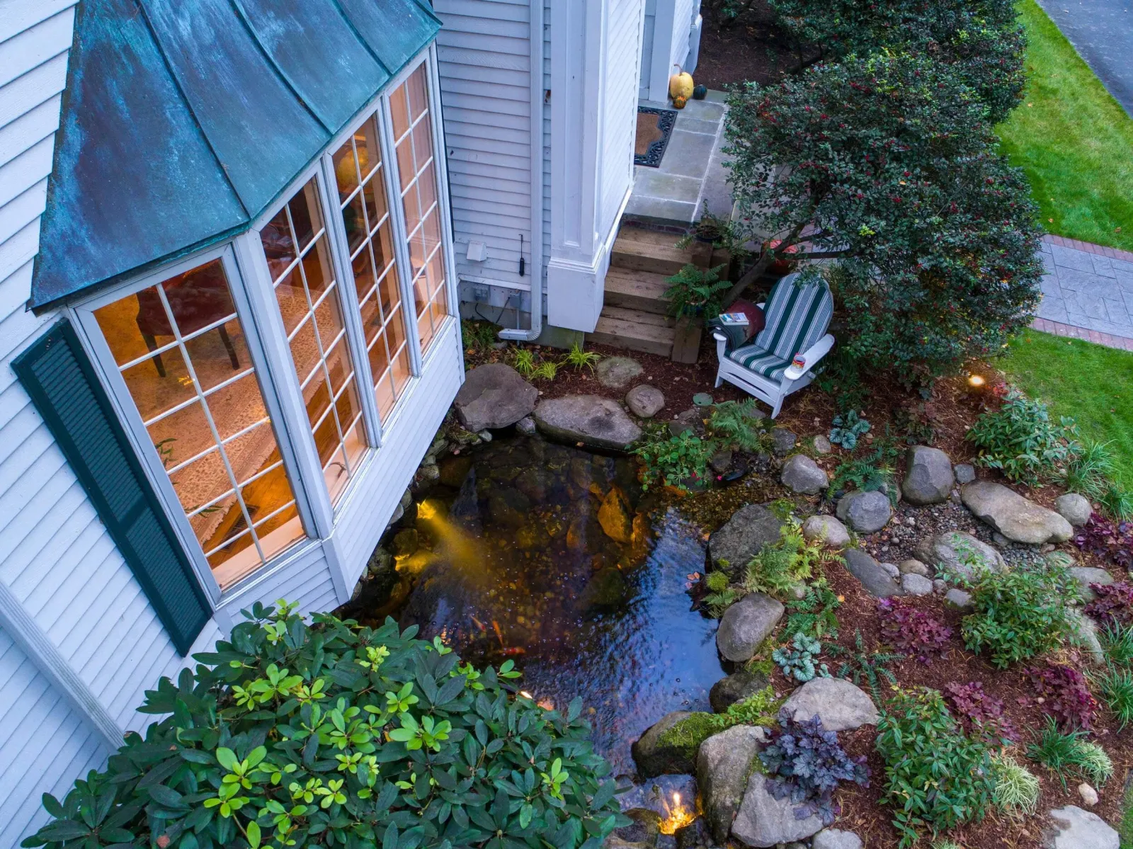 Water Feature Backyard, Water Feature Design Massachusetts, Luxurious Front Yard Ideas, Boston Water Features, Certified Aquascape Contractor Massachusetts, Water Feature Contractors Near Me, Water Feature Builder, Water Feature Contractor Near Me