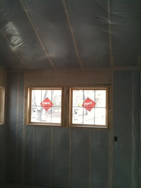Completed insulation and vapor-barrier work on a Gauthier Insulation job