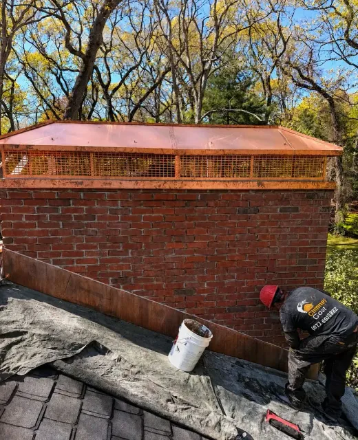 Copper chase cover spark screen — Chimney Goat project