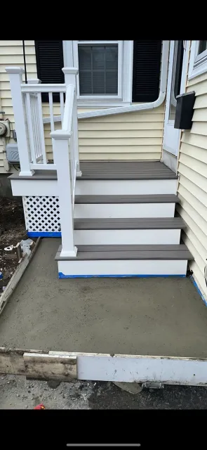 outdoor stair renovation and walkway