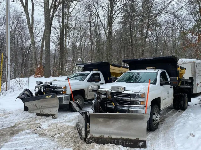 Snow plow trucks ready for commercial snow removal in Concord NH