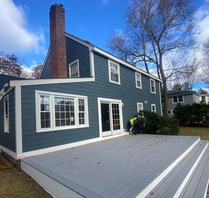Natick Massachusetts home after siding deck and roof replacement