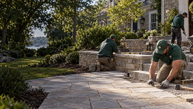 Stone patio and hardscaping