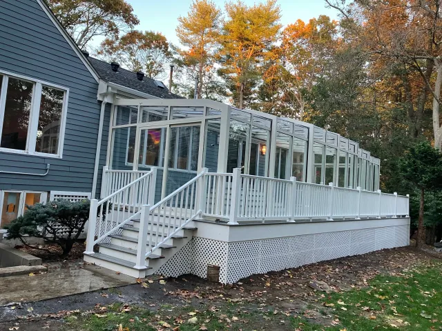 Composite deck construction in Hingham, MA