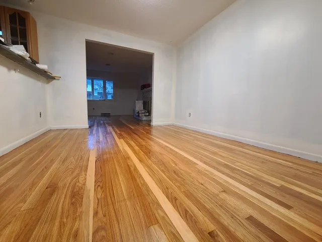 Newly sanded and finished hardwood floor