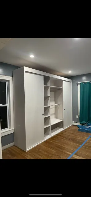 shelf built-ins and painting