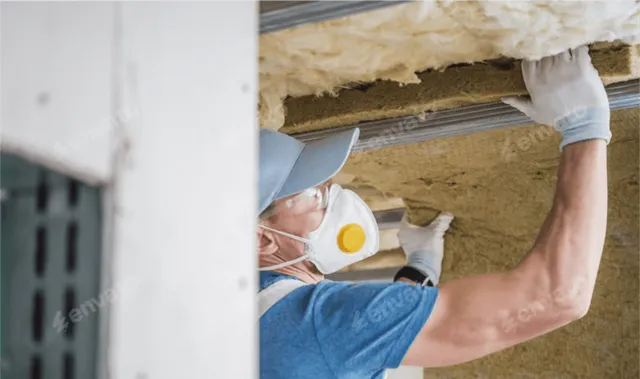 CT Insulation Services expert examining attic insulation