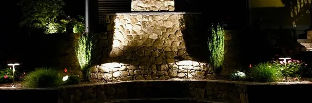 landscape lighting outdoor wall and quincho