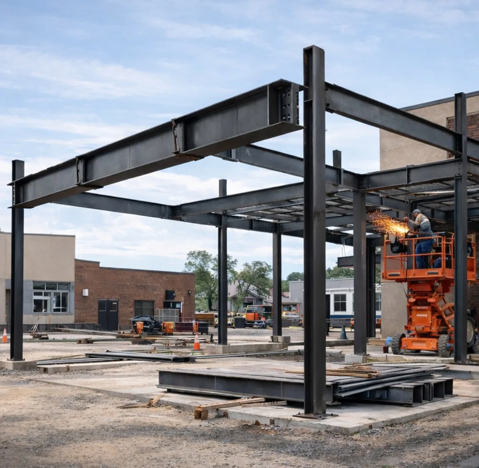 structural steel expansion on exisiting building
