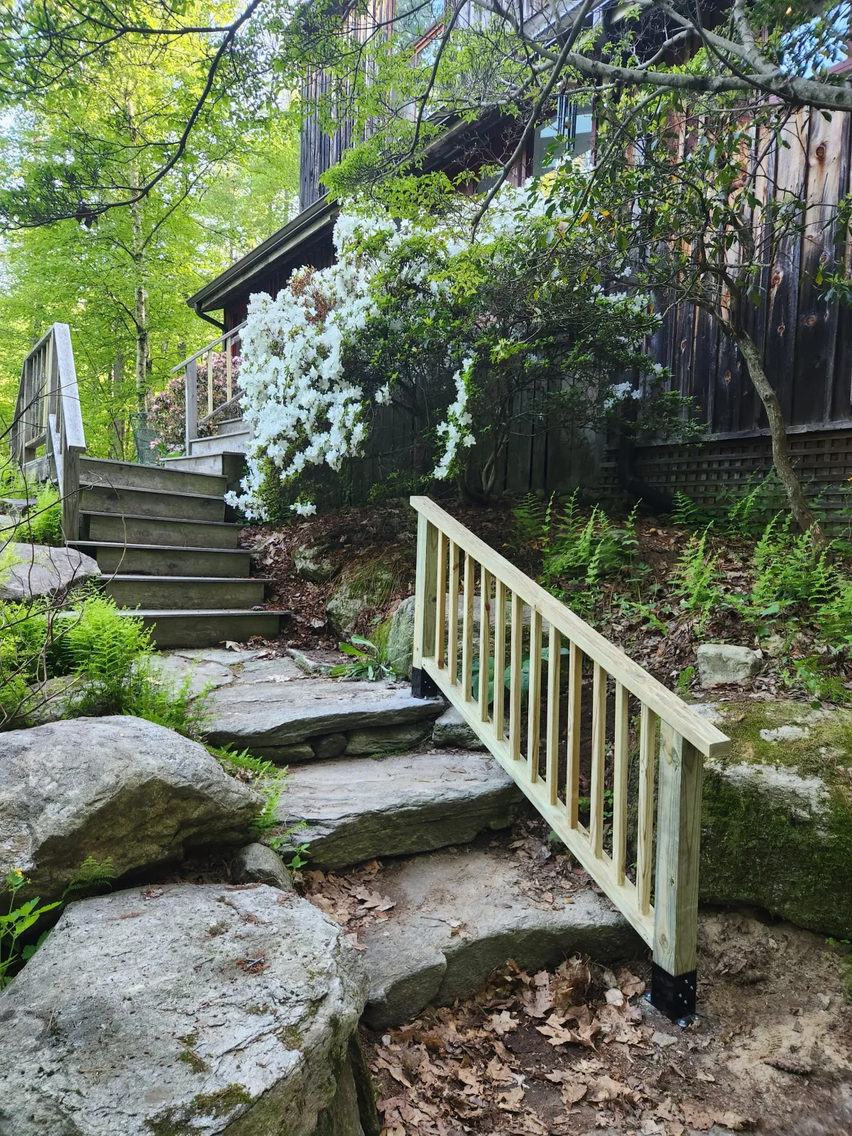 Handrail on field stone