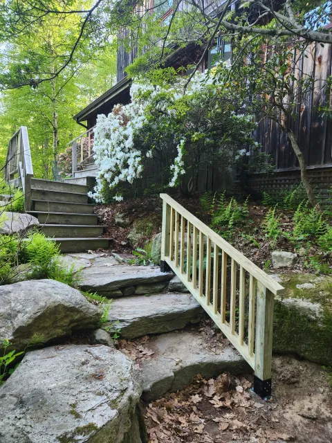 Handrail on field stone