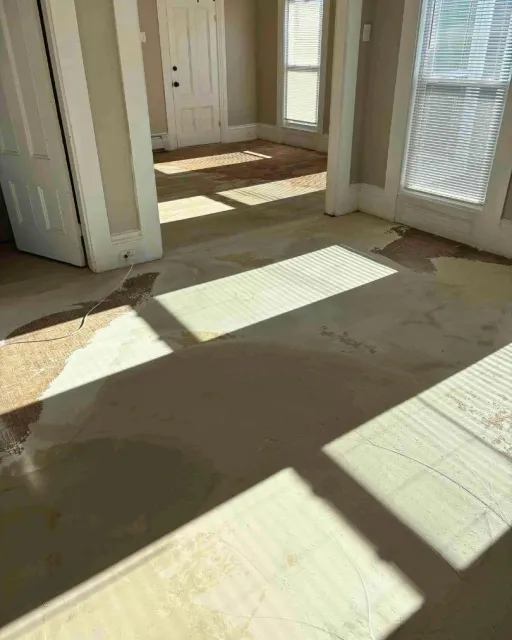 Floor preparation and leveling completed before flooring installation to ensure a smooth, durable foundation.