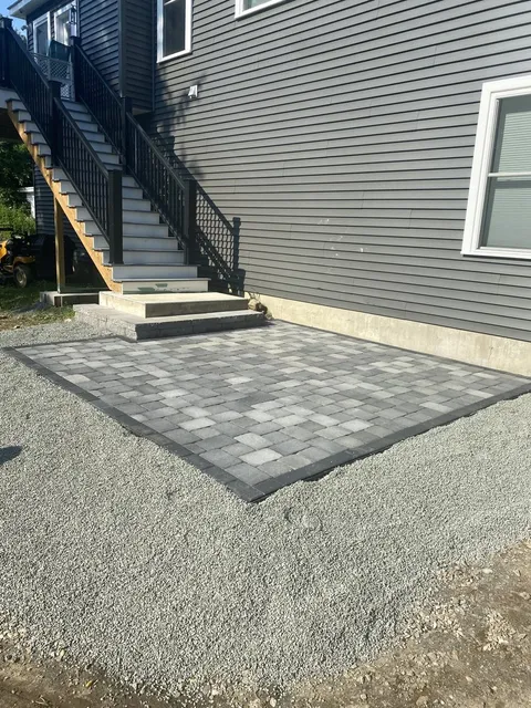 Paver patio installation by DNA Landscaping in Westborough, Massachusetts