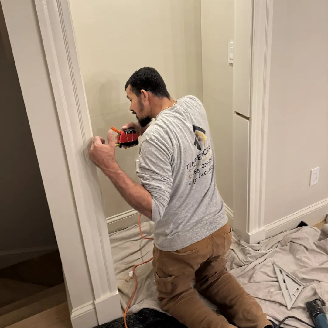 Tinbercraft Construction carpenter installing trim and finish carpentry in Cambridge, MA