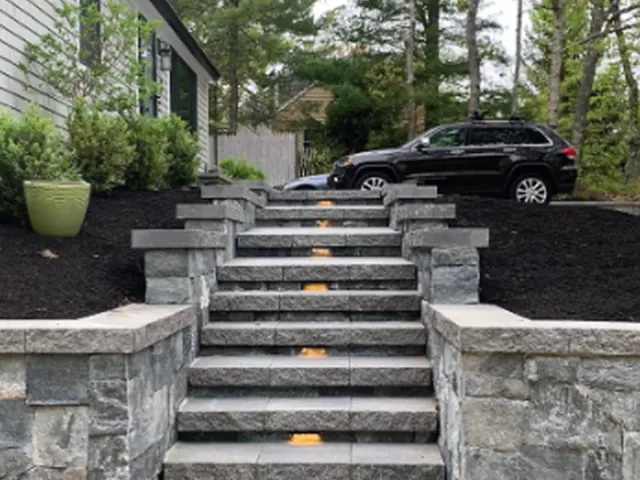 Stone steps and entry installation in South Yarmouth, MA