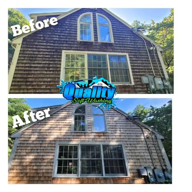 🏠 What a difference a good cleaning can make! ✨
This cedar-shingle home was ready for a refresh! Years of dirt, algae, and weathering had left the shingles looking dark and dingy. After a professional soft washing, we brought the natural beauty of the cedar back to life. 💦
Soft washing cleans without the harsh pressure that can damage delicate siding and shingles.
Thinking about getting your home ready for the holidays? 🎃🦃🎄 Now is a great time to get it cleaned before the weather gets too cold and we close for the season!
📍 Serving Northern Rhode Island & Southern Massachusetts
📞 401-903-WASH (9274)
⭐ 5-Star Google Rated
🛡️ Fully Insured
Quality Soft Washing LLC — Your exterior cleaning specialist!