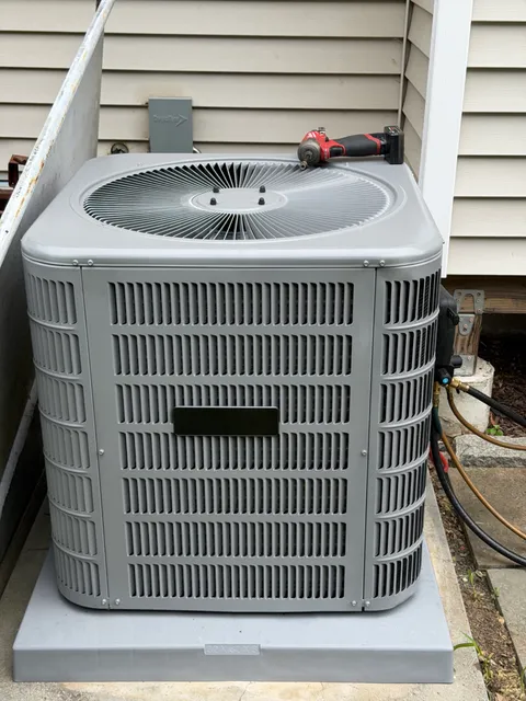 Bristol CT HVAC condenser install by Prestige HPE