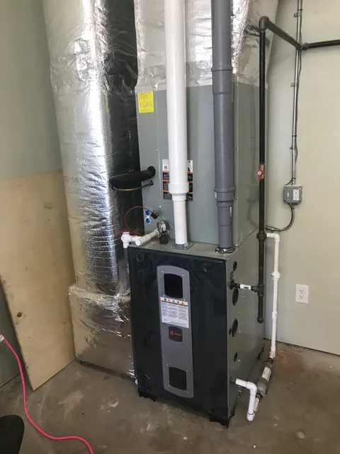 Trane warm air furnace on the display