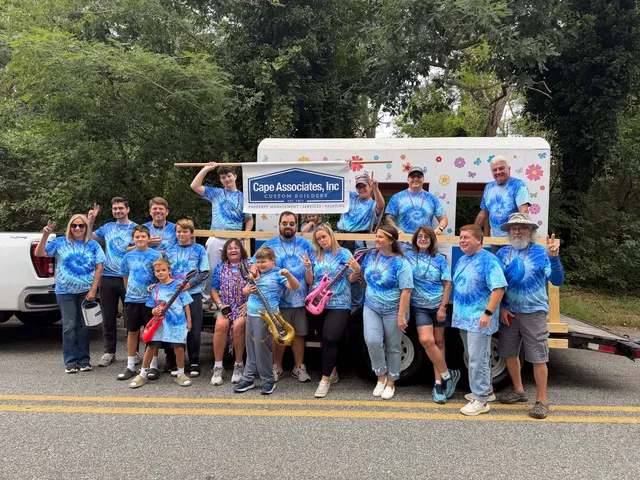We took it back to the ’70s for this year’s Windmill Weekend Parade! ✌️

With this year’s theme, “Eastham Rocks,” our team rolled through the parade in our very own old-school VW Bus float, built and painted by our talented Cape Associates Woodshop team. Tie-dye T-shirts, classic rock, candy necklaces, and inflatable guitars helped bring the theme to life and made for a fun day representing Cape Associates in the community.

A huge thank you to our Woodshop team for all the time, creativity, and craftsmanship that went into building the float, and to every employee and family member who came out to represent Cape Associates. We’re especially grateful to everyone who joined us despite the less-than-perfect weather later in the day.

It was a great morning celebrating Eastham, our community, and the people who make Cape Associates such a special team. Eastham definitely rocked! 🎸

#CapeAssociates #WindmillWeekend #EasthamRocks #EasthamMA #CapeCod #TeamCapeAssociates #BuiltByGreatPeople