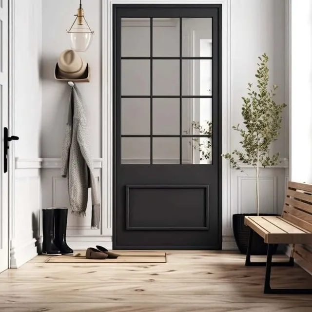 interior of home hallway with black painted door residential painting buckland