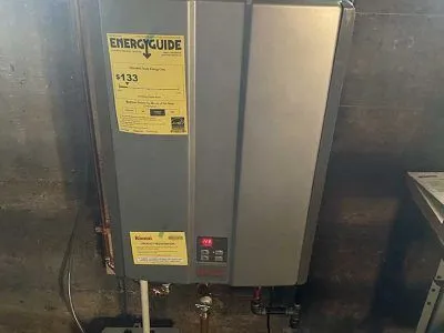 Installed tankless water heater