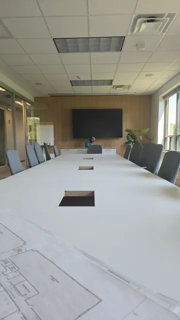 Completed commercial office meeting room interior improvement