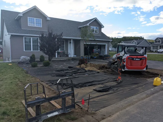 Excavation and site work at a new home in Concord, NH