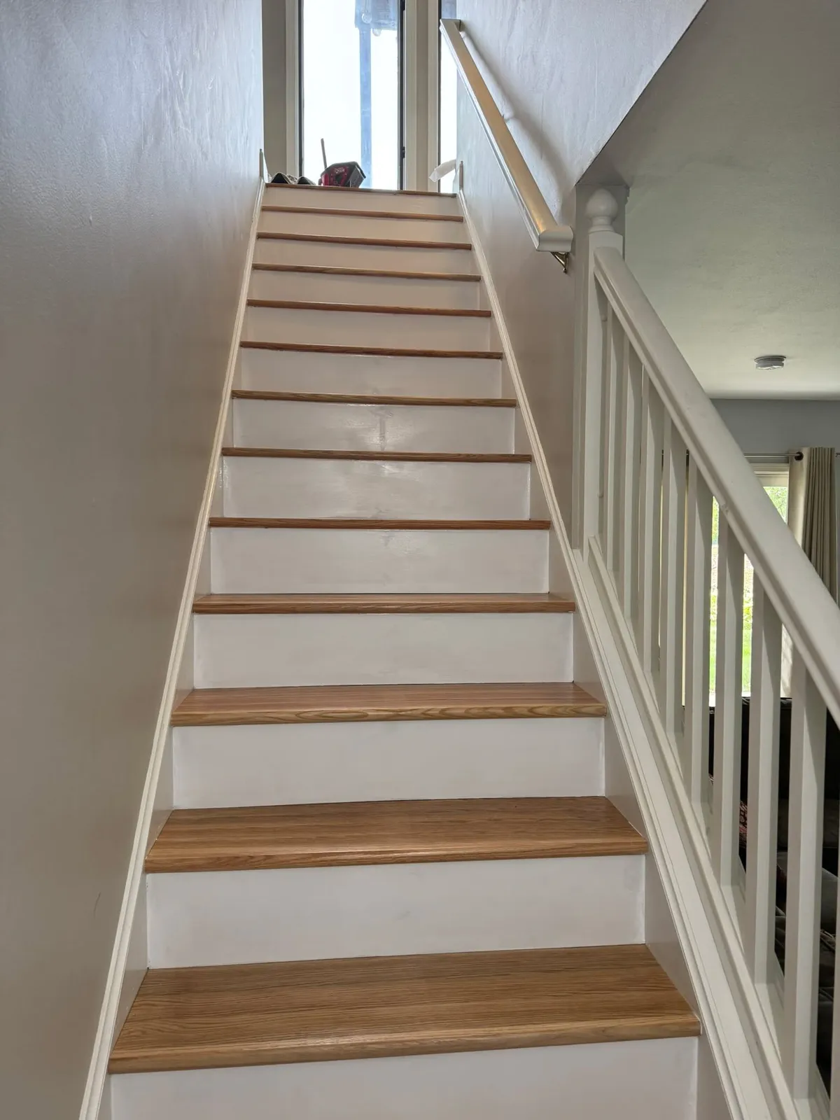 That "Finished" Feeling. ✅

 The demo dust has settled and the results are in!

Our latest staircase project is officially done. We took it down to the bones and rebuilt it with these stunning red oak treads. The transformation is 10/10.

What do you think of this stain color? Let us know in the comments! 👇